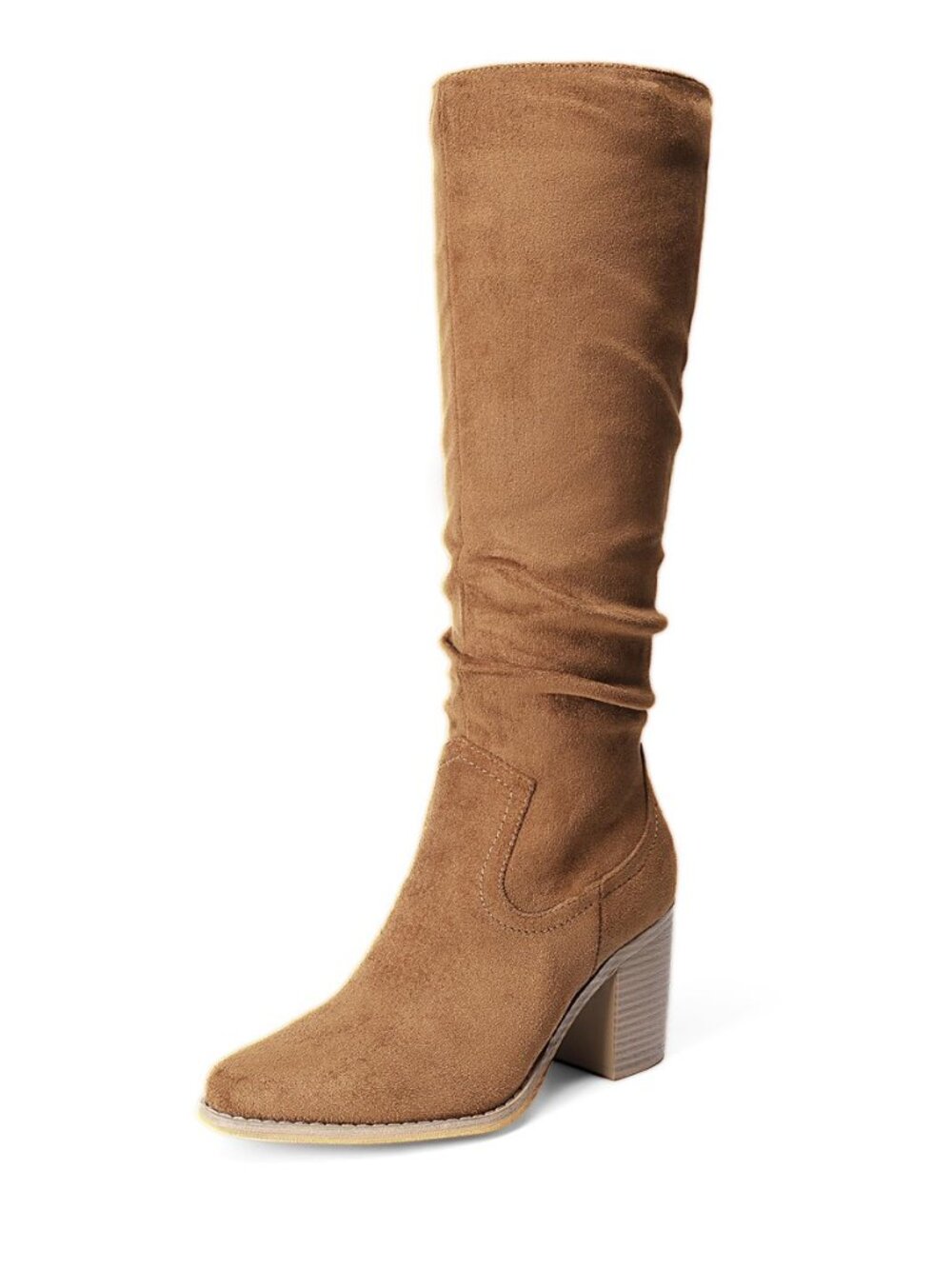 Women's Slouchy Knee-High Chunky Heel Boots